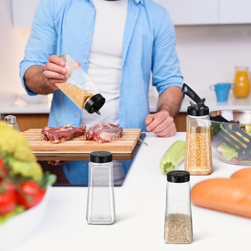 Zhehao 16 Pack 32 oz Plastic Spice Jars with Black Cap Plastic Bottle Containers with Shaker Lids Large Reusable Seasoning Shaker Empty Powder Storage Container for Storing Salt Herbs Cabinet Kitchen by Zhehao - Image 5