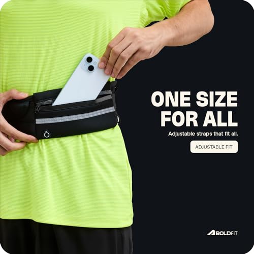 Boldfit Running Waist Bag for Men Fanny Pack for Women Running Fanny Pack for Men Running Belt Waist Bag for Women Slim Waist Pouch for Men Waist Bag for Boys Waist Bags for Girls Fanny Bag - Black 5 41dnwdXZEdL