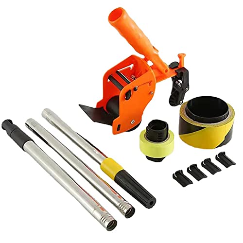 Juego de máquina adhesiva de enmascaramiento de guía lineal, kit dispensador de cinta aplicador 2 en 1 para pintura de suelos de pared, herramienta de sellado con poste, logra resultados precisos sin