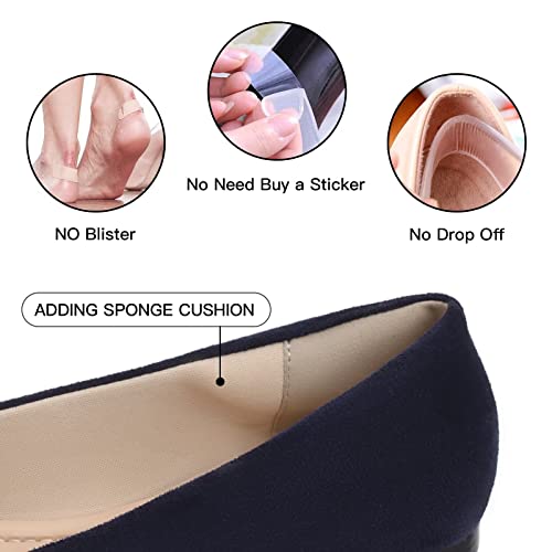 Image of MUSSHOE Black Flats for Women Pointed Toe-Comfortable Business Casual Work Shoes, Dressy Suede Slip On with Memory Foam for Office, Teacher & Standing All Day
