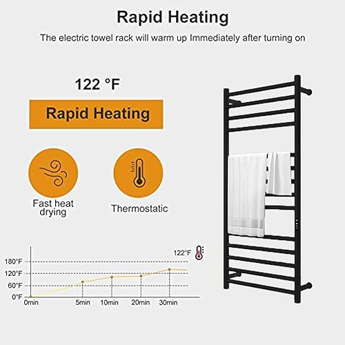 Calentador de toallas de baño de pared con temporizador programable 5