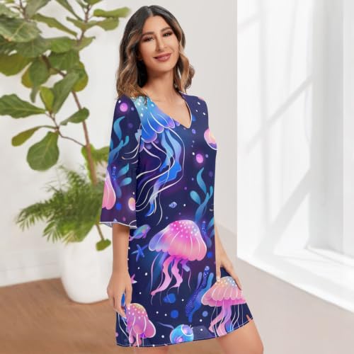 Robe mousseline de soie légère col V pour masquer les complexes avec style - 3