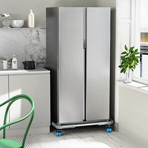 Spacecare Mobile Roller With 8 Locking Wheels - Adjustable Furniture Dolly Washing Machine Stand Refrigerator Base Moving Cart, Capacity 500 Lbs，Grey #TOP5