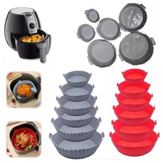 Kit com 6 Formas de Silicone Antiaderentes Para Air Fryer, Universal para todos os modelos, durável e Reutilizável SteelHook