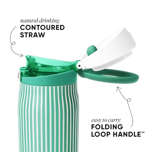 Image of Simple Modern Water Bottle with Straw & Handle | 30oz | Striped