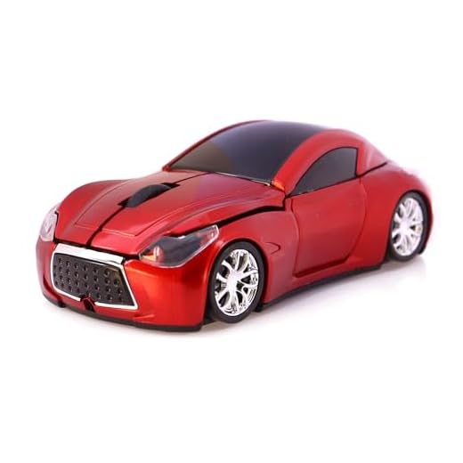MTUBTB Computer Wireless Mouse Car Shape Optical Mice USB 2.4Ghz for PC Laptop (Red)