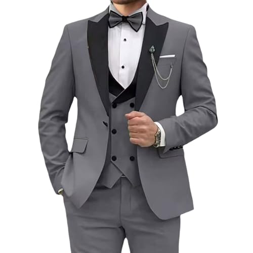 Costume 3 pièces homme avec veste de mariage gilet et pantalon élégant