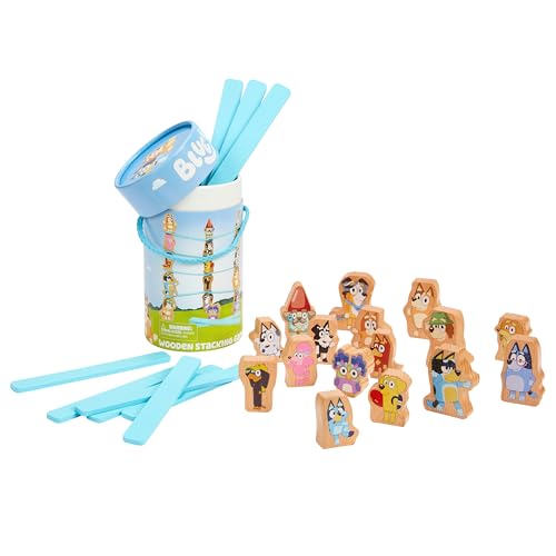 Image of Bluey Stacking Game, Spin & Balance 15 Character Pieces
