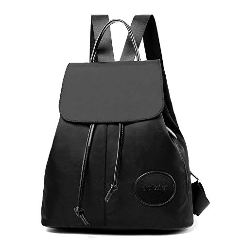 Mochila escolar de tela Oxford negra cómoda que alivia la carga de libros