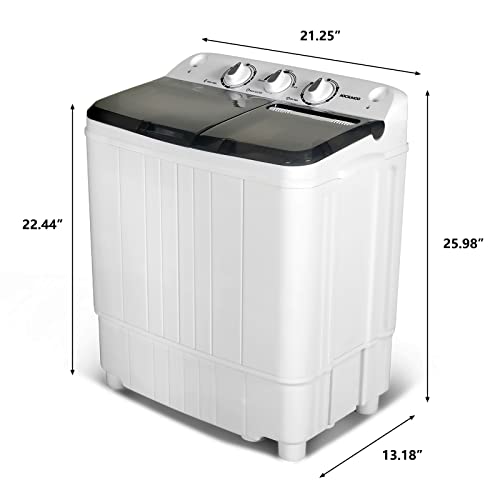 Washing Machine, Portable Clothes Washing Machines, 17.6Lbs Wash And Spin Cycle, Semi-Automatic Laundry Machine, Compact Washer And Dryer Combo, Twin Tub Mini Washer Machine (Grey&White) #TOP7