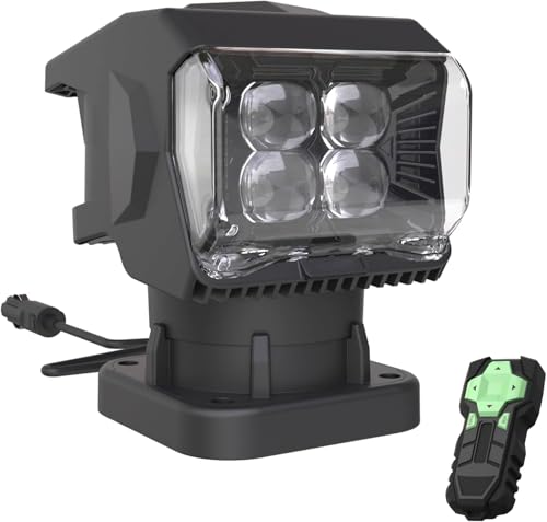 NOVCAPAR Magnetic Remote Spotlight for Truck 7500LM 360 Rotating Search Light IP67 Waterproof 12V/24V Offroad Spot Beam for Truck Boat ATV UTV Hunting & Marine