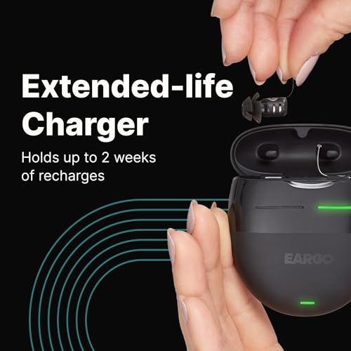 EARGO 8 Virtually Invisible Self-Fitting FDA-Cleared OTC CIC Hearing Aids - Most Advanced Model with Smart Sound Adjust and Sound Match Technology, Rechargeable, Lifetime Customer Support