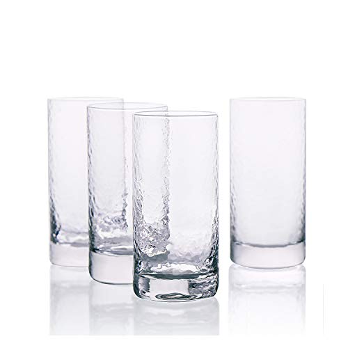 Kanwone Highball Glasses - 10 Ounce Heavy Base Lead-Free Drinking Glasses for Cocktails