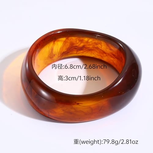 Image of Colorful Resin Bangle Bracelet For Women Irregular Wide Chunky Geometric Bracelet Fashion Charm Accessories Jewelry Birthday Holiday Gifts