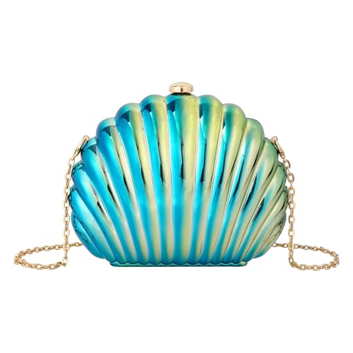 Image of Women Seashell Evening Bag Purse Mermaid Chain Strap Clutch Handbag Shoulder Bag | Seashell