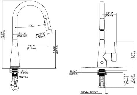 Miniatura 9 de RunFine RF412002 Group - Grifo de cocina con sensor manos libres de 8 pulgadas con acabado de níquel cepillado