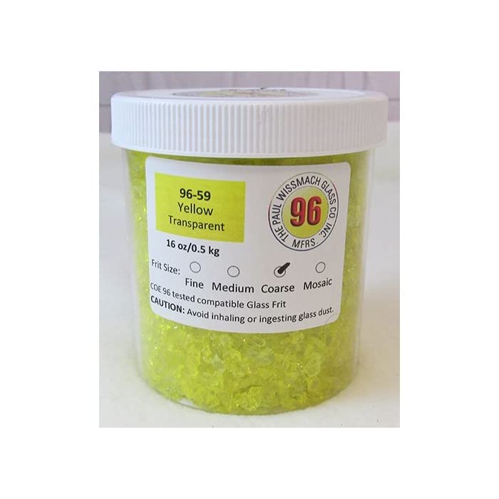 Wissmach Glass Frit Coarse Yellow Trans. (96-59) 1Lb. Jar 96 COE