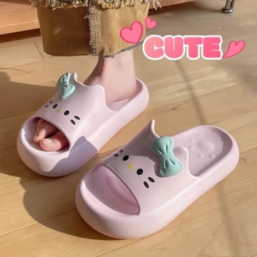 Cat Slippers Soft Sole Bathroom Cute Kitty Slides for Women Girl Men Indoor Outdoor Kawaii Preppy Style3