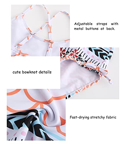 Image of Girls One Piece Swimsuits Ruffle Bathing Suit Kids Hawaiian Floral Swimwear 3-16 Years