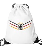 Abmessungen ca 44 cm x 34 m Luckja Deutschland EM 2016 Fanfest Turnbeutel Sportbeutel Tasche Weiss-Bunt