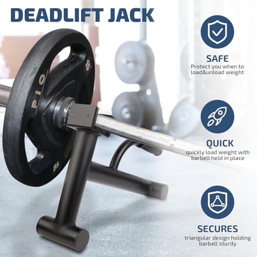 deadlift jack barbell standbarbell stand for weight training home gym easily unload and load 600lbs barbell plates for deadlift exercise