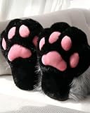 ZFKJERS Cosplay Tierkatze Kunststoffkrallen für Fursuit Füße Pfotenschuhe Pelzige Pfotenpantoffeln Erwachsene Kostüm Zubehör Set (Grau)
