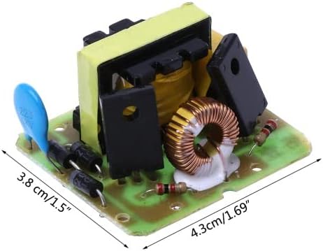 Image showing the dimensions of the 40W 12V DC to 220V AC Power Inverter Unit, with measurements of 3.8 cm / 1.5 inches and 4.3 cm / 1.69 inches.