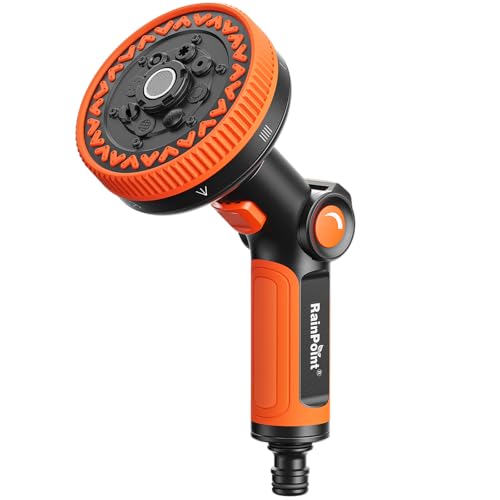 RAINPOINT Gartenbrause Hochdruck Gartenschlauch Spritze mit 8 Bewässerungsmuster Daumensteuerung Schlauchdüse für Pflanzen Bewässerung Rasenflächen Autowaschen Haustierdusche