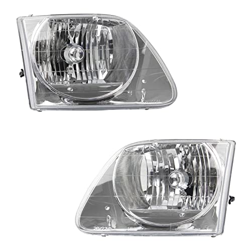 Headlight Assembly Compatible With 1997-2002 Ford Expedition 1997-2003 F-150 2004 F-150 Heritage 1997-1999 F-250 Lightning Style Driver and Passenger Side