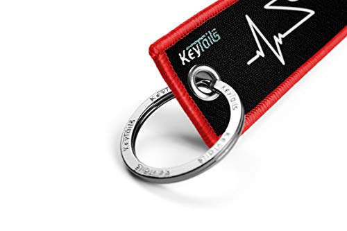 Keytails Keychains, Premium Quality Key Tag For Motorcycle, Car, Scooter, Atv, Utv [Sportbike - Heartbeat] #TOP2