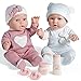 Enjoyin 12' Twins Baby Doll Playset with Accessories Includes Boy and Girl Dolls, 2 Powder Bottles, and 2 Pacifiers, Ideal Gift for Children Age 3+