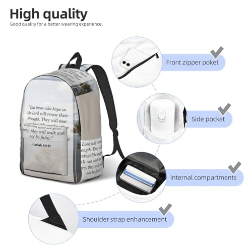 Isaiah 40 31 Versatile Canvas Rucksack - Multi-Pocket Polyester Backpack For Work & Outdoor Activities4