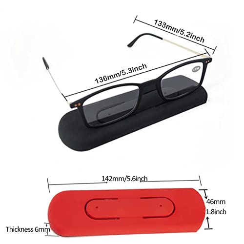 Cienkie okulary do czytania dla kobiet i mężczyzn, ultracienkie czytniki komputerowe blokujące niebieskie światło z mini przenośną obudową (kolor: skorupa żółwia, rozmiar: 3,5 x)