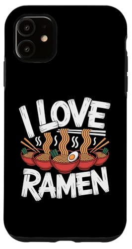 I Love ラーメン 箸 麺鉢 スマホケース iPhone 11 用