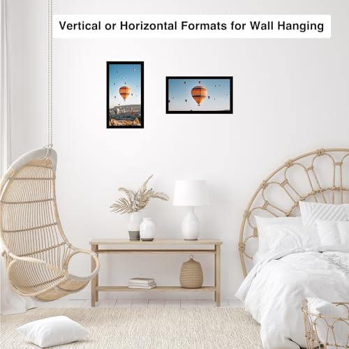 Image of JCJMY 4x9 Picture Frame Black for Wall Hanging or Tabletop, Wall Mounting Horizontally or Vertically, 4 x 9 Wall Gallery Poster Photo Frame with Shatter Resistant Plexiglass, Black