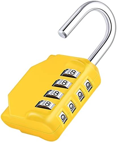 ZHEGE Combination Padlock, 4 Digit Combination Locker Padlock, Resettable Combo Lock for School and Gym Lockers, Weatherproof Padlock Outdoor for Backyard Fence Gate, Sheds, Garage Door (Red)