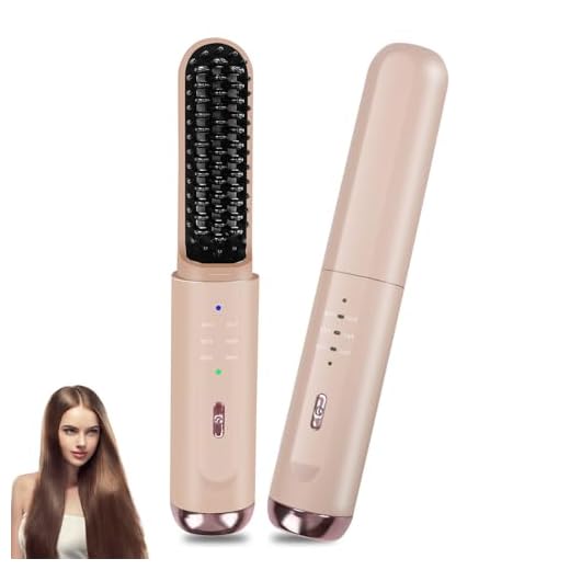 Escova Alisadora, Escova Secadora Rotativa, Carregamento Tipo C, Escova Giratória Secadora, Escova Modeladora Portátil Sem Fio, Três Opções de Temperatura, Escova Magic Brush, Escova Modeladora