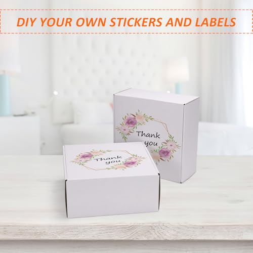 Image of HORLIMER 9x9x4 inches Shipping Boxes Set of 25, White Corrugated Cardboard Box Literature Mailer