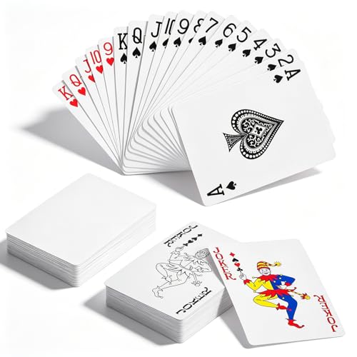 Didiseaon Blank Playing Cards Paper White 2 Sets for DIY Poker Games