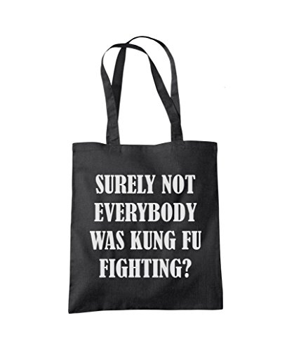Image of Surely Not Everyone was Kung Fu Fighting? Tote Bag - black One Size