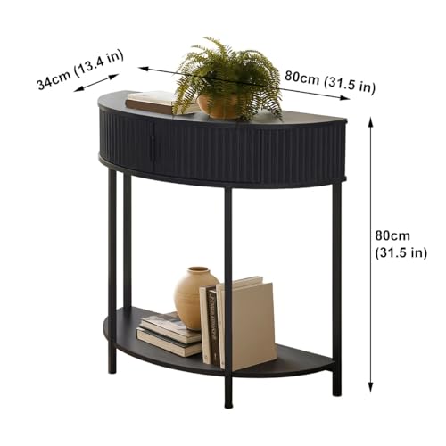 Mesa auxiliar semicircular para pasillo y salones de diseño retro 8