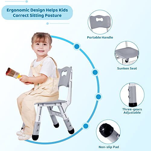 Auag 47.2‘’ Kid Table And 4 Chairs Set, Height Adjustable Toddler Study Table&Chair Set For Age 2-10, Multi-Activity Art Table W/Graffiti&Scrubtable Desktop, For Daycare, Classroom, Home #TOP3