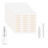 shefun ふたえテープ メッシュ 384枚 水で貼る まぶたテープ 二重 両面 強力 二重テープ 極細 肌色 メッシュテープ 二重まぶた 目立たない テープ JP170 (半月太め)