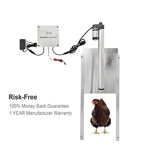 JVR Chicken Coop Door Automatic Opener Kit, Rainproof Adjustable Light Sensor Controller Actuator Motor, 12V DC Power Supply (Light Sensor)