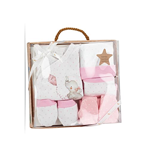 Miniatura 2 de Interbaby Set Regalo Bebé 5 Piezas, Modelo Elefantito, Rosa