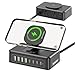 300W USB Charging Station, 11-in-1 USB C Power Strip Surge Protector, 2AC Outlets & 8USB Ports, 5ft Flat Plug Extension Cord with Multiple Devices, Desktop Charger for Home Office Desk Accessories