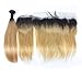 Forawme Full Cuticle Brazillian Virgin Hair 5pcs Lot 18 20 22 24 With 16 Inch Silk Straight Ombre Lace Closure With Weaves 1B/27 Blonde Unprocessed Human Hair Bundles