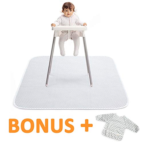 Pearly Tale Waterproof Baby Splat Mat for Under High Chair (51” x 51”)
