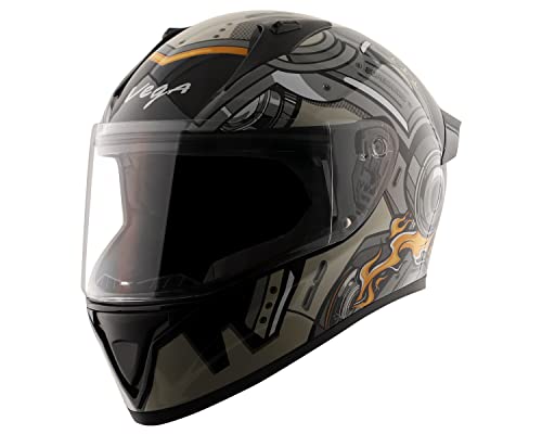Bolt Superhero ISI Certified Full Face Motorcycle Helmet with Impact Resistant ABS Shell High Density EPS Liner Scratch Resistant Visor Quick Release 