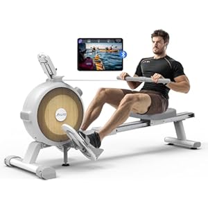 JOROTO roeimachine voor thuis, magnetische roeimachine, display met achtergrondverlichting, 16 weerstandsniveaus, verstelbare houder voor mobiele telefoon, 150 kg gewichtscapaciteit, APP-aansluiting